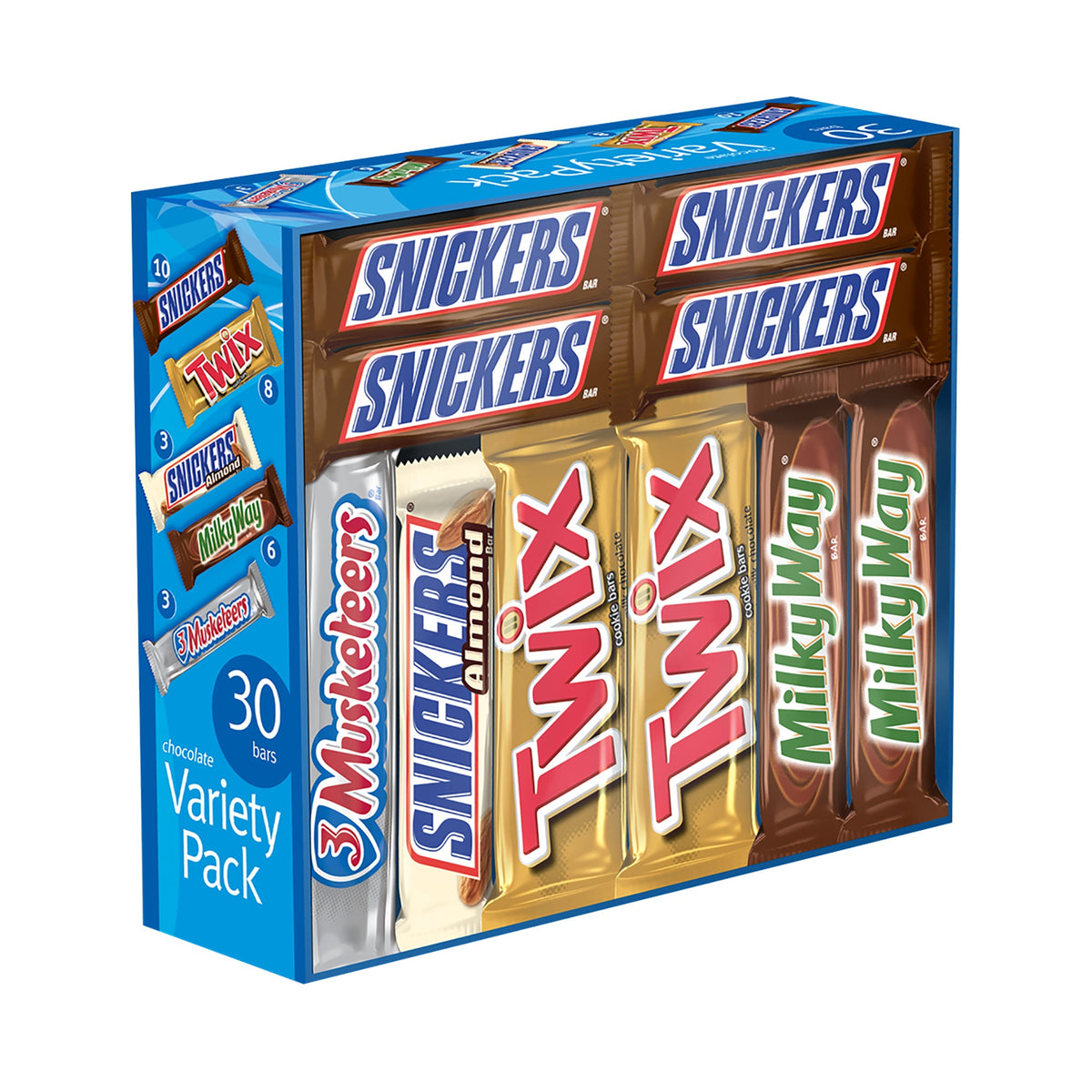 Candy Bars, Chocolate, Variety Pack, Individually-Wrapped, 1 Each,30 - 1 COUNT
