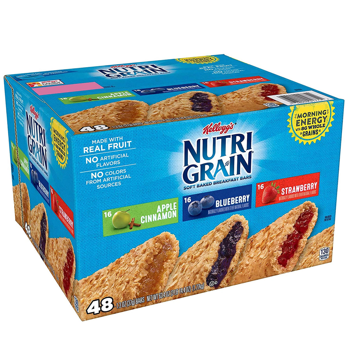 Bars, Breakfast, Assorted, Blueberry/Strawberry/Apple Cinnamon, Soft Baked,48 - 1.3 OUNCE