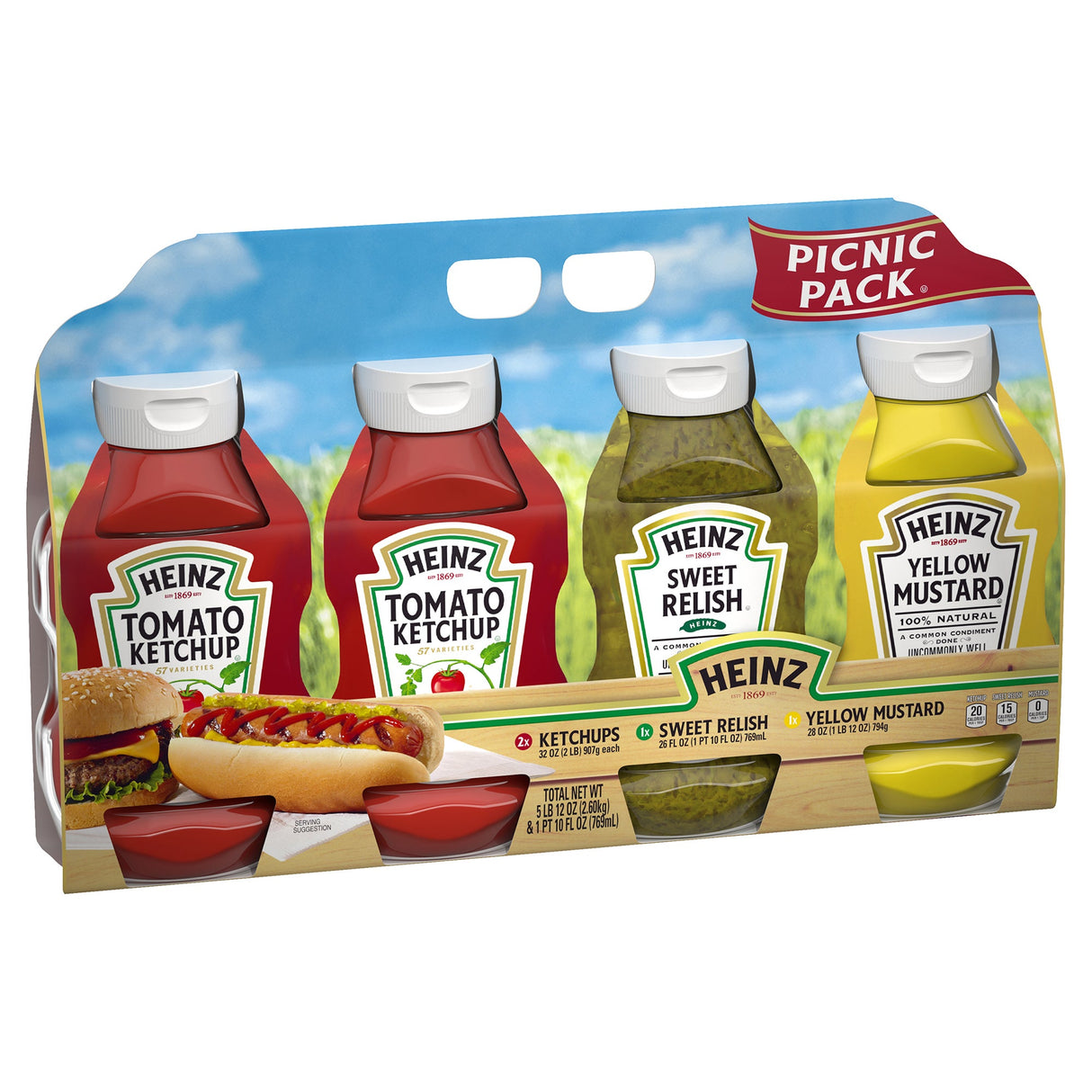 Picnic Pack, Includes Ketchup/Relish/Mustard,1 - 4 PIECE