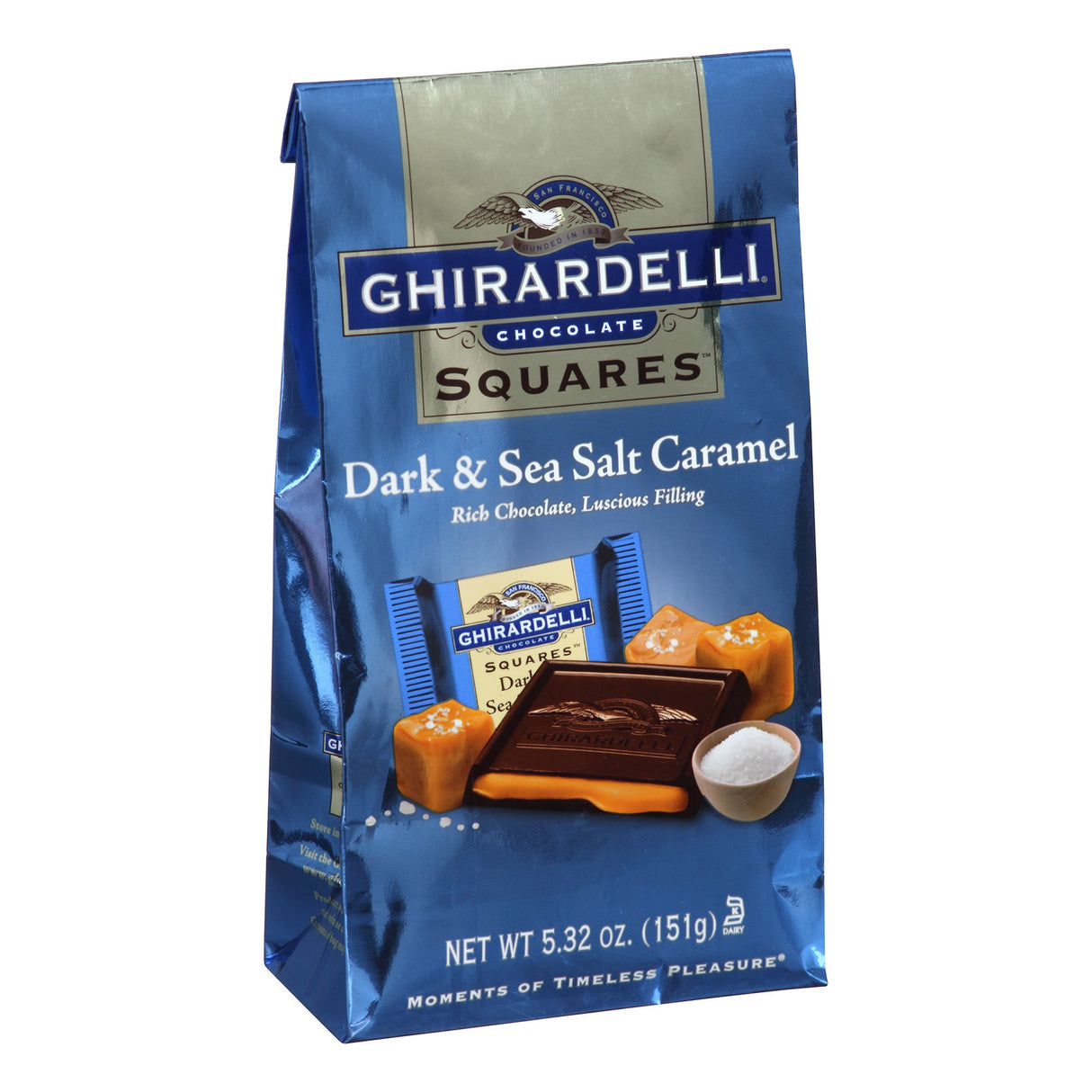 Candy, Dark Chocolate, Sea Salt Caramel Squares,3 - 5.32 OUNCE