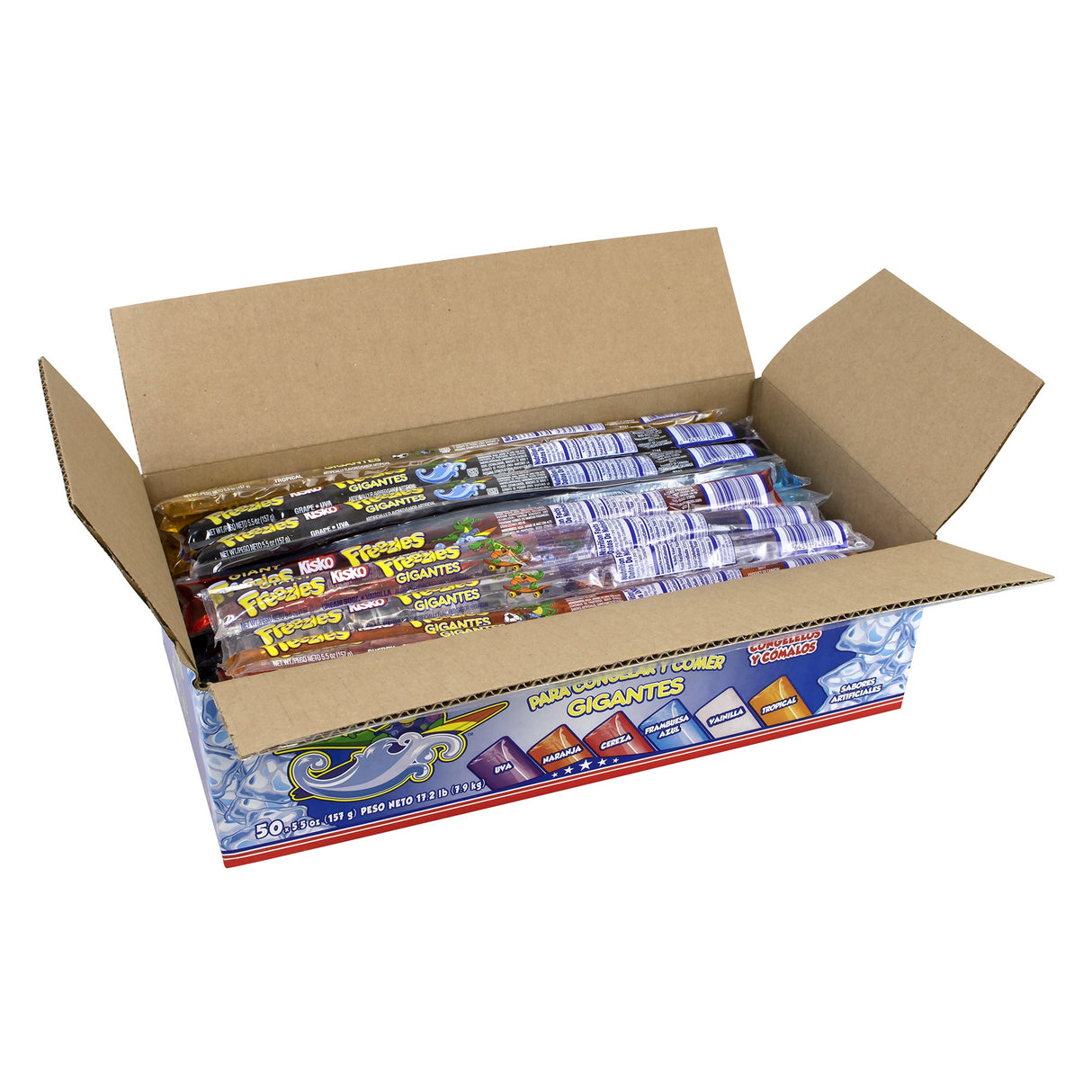 Popsicles, Tube, 6-Flavor Assortment, Large,50 - 5.5 FLUID