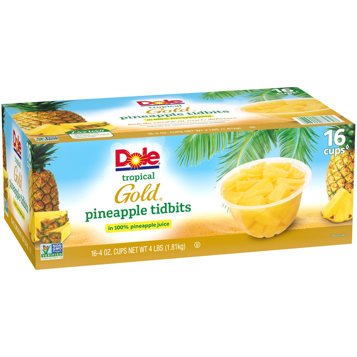 Pineapple Tidbits, in Juice, Cup,16 - 4 OUNCE