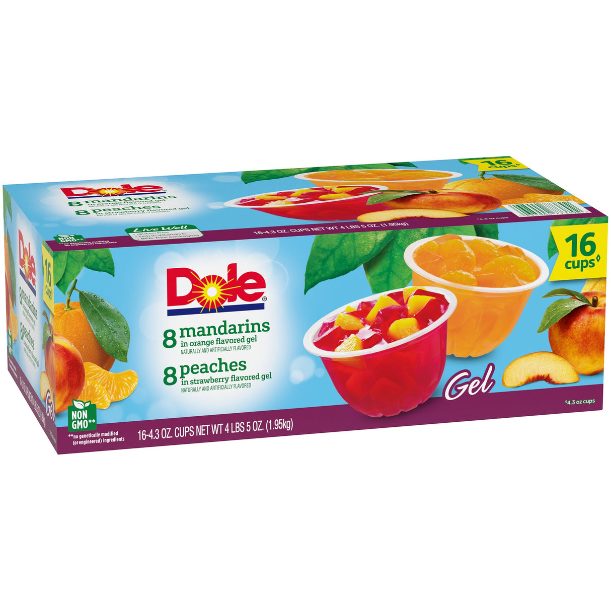 Mixed Fruit, Variety Pack, Mandarins & Peaches, in Flavored Gel, Cups,16 - 4.3 OUNCE
