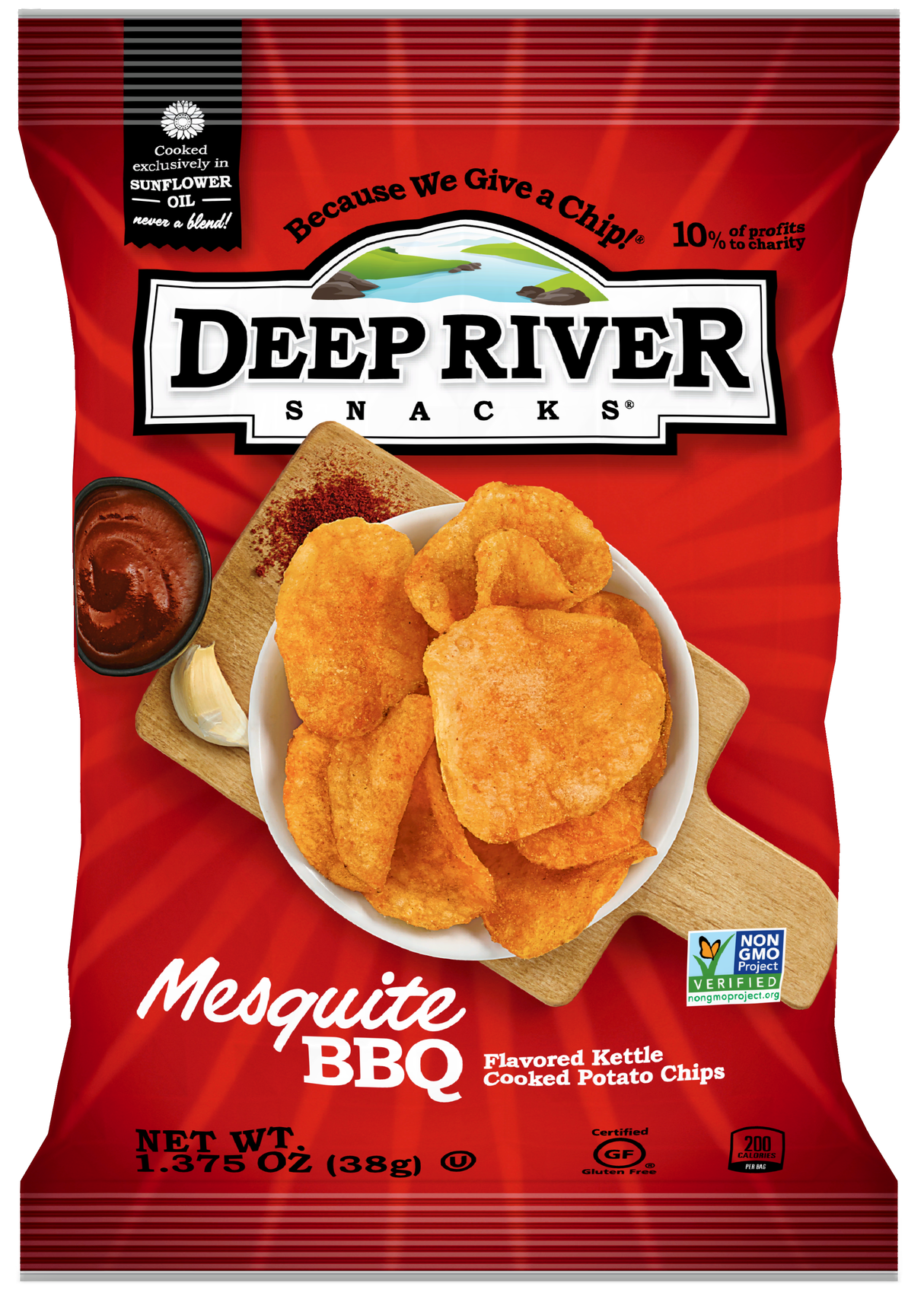 Chips, Potato, Kettle, Mesquite Barbeque, Single-Serve,48 - 1.37 OUNCE