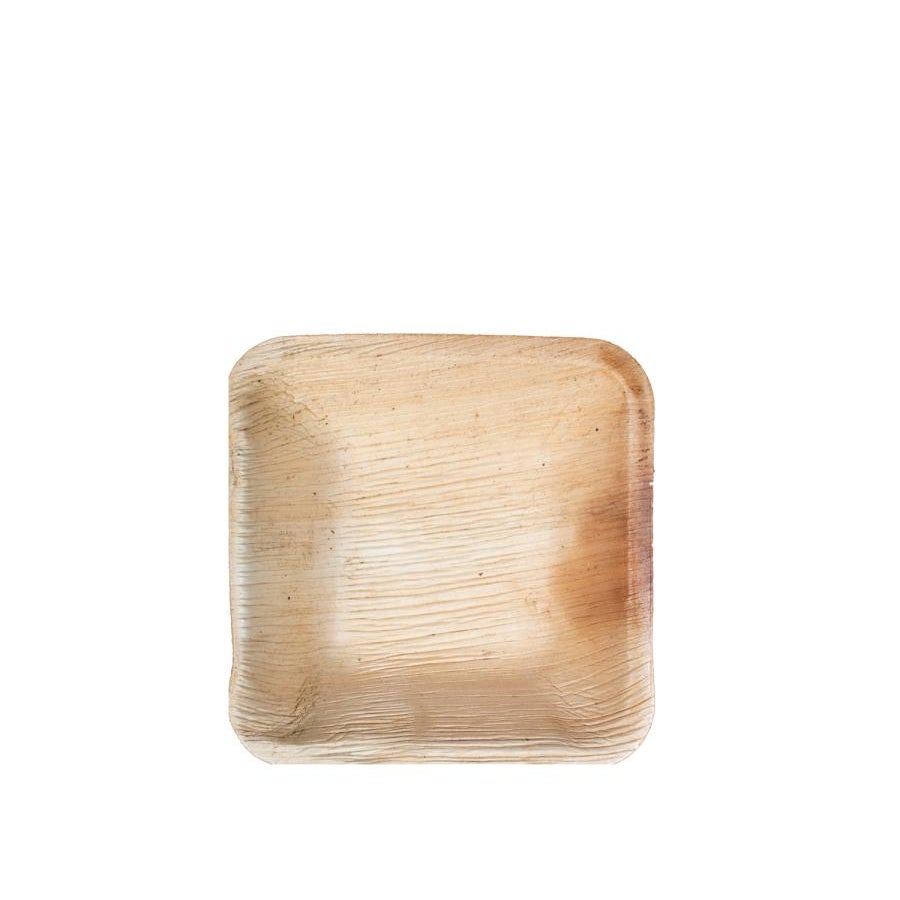 Plates, 4 Inch, Palm Leaf, Natural, Square,24 - 25 COUNT