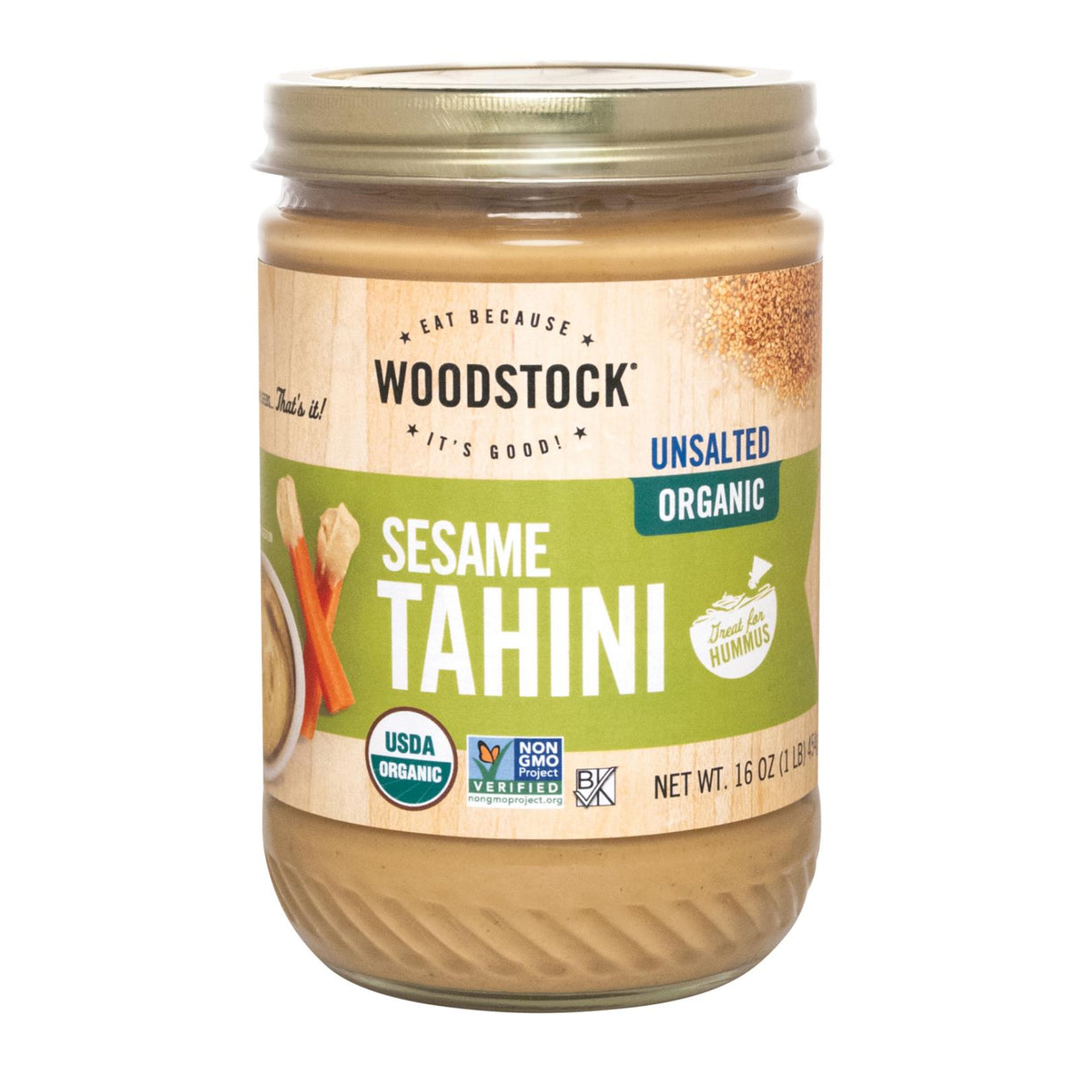Paste, Tahini, Ground Sesame Seeds, Unsalted,12 - 16 OUNCE