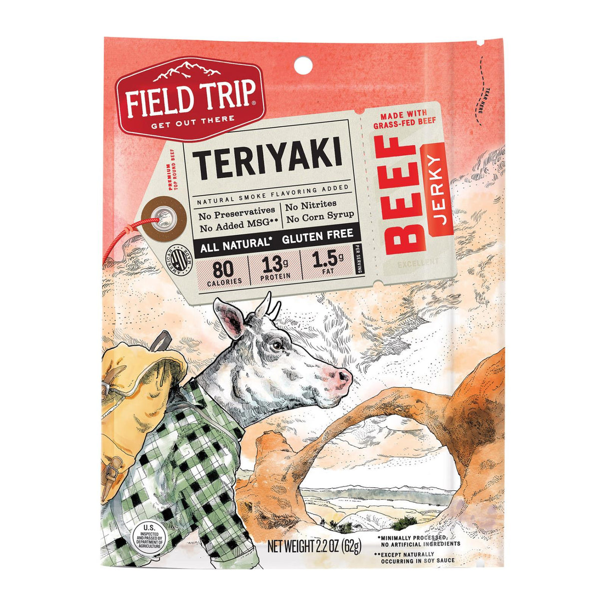 Beef Jerky, Teriyaki, Pieces,9 - 2.2 OUNCE