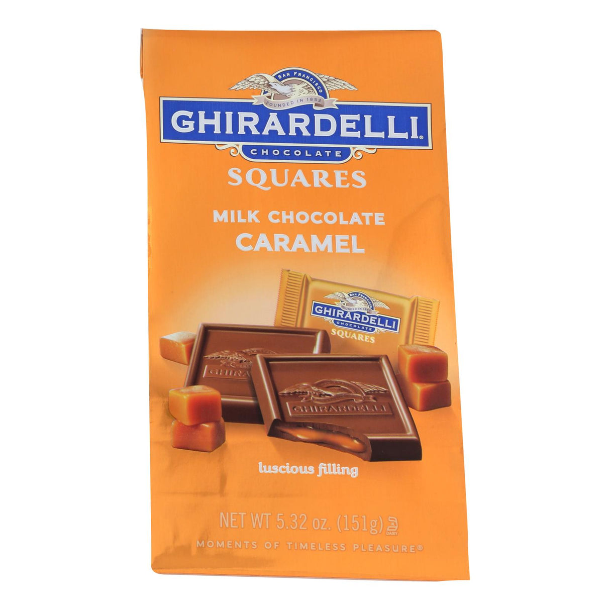 Candy, Milk Chocolate, Caramel Squares,6 - 5.32 OUNCE