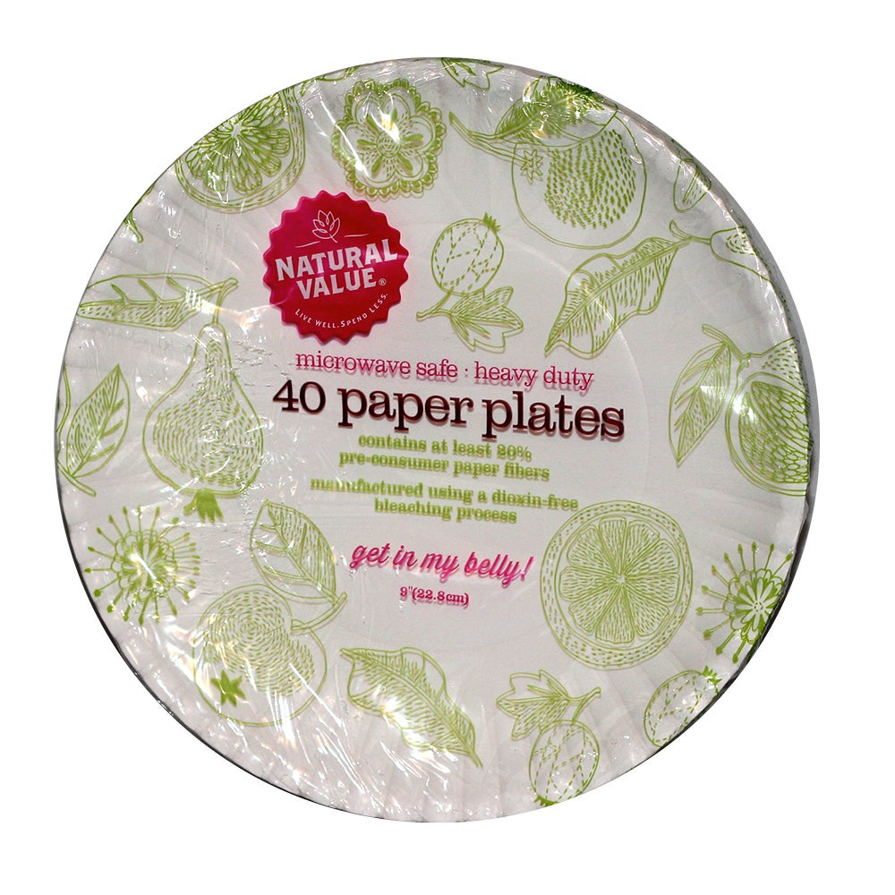 Plates, Microwavable Paper, White, Round, Heavyweight,24 - 40 COUNT
