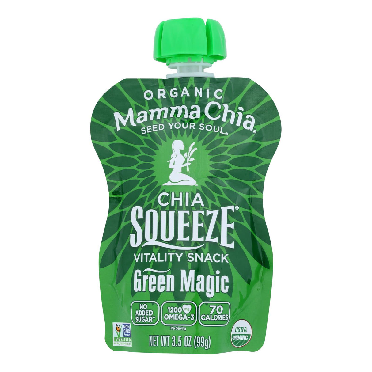 Snack, Chia, Green Magic, Squeeze Pouch, 3.5 Ounce,2 - 8 COUNT