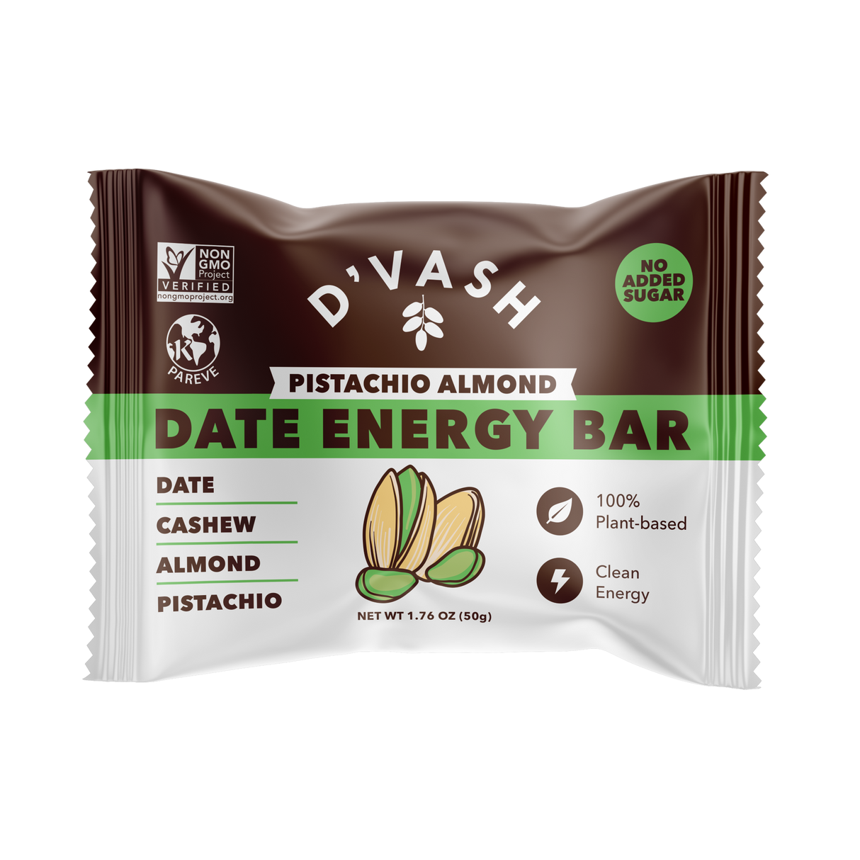 Bars, Date, Cashew Pistachio, Individually Wrapped, 1.76 Ounce,6 - 6 COUNT