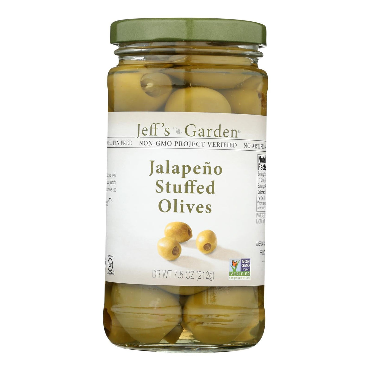 Olives, Green, Stuffed with Jalapenos,6 - 7.5 OUNCE