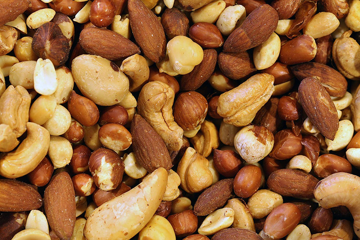Nuts, Mixed, Roasted & Unsalted, with Peanuts,6 - 2.2 POUND