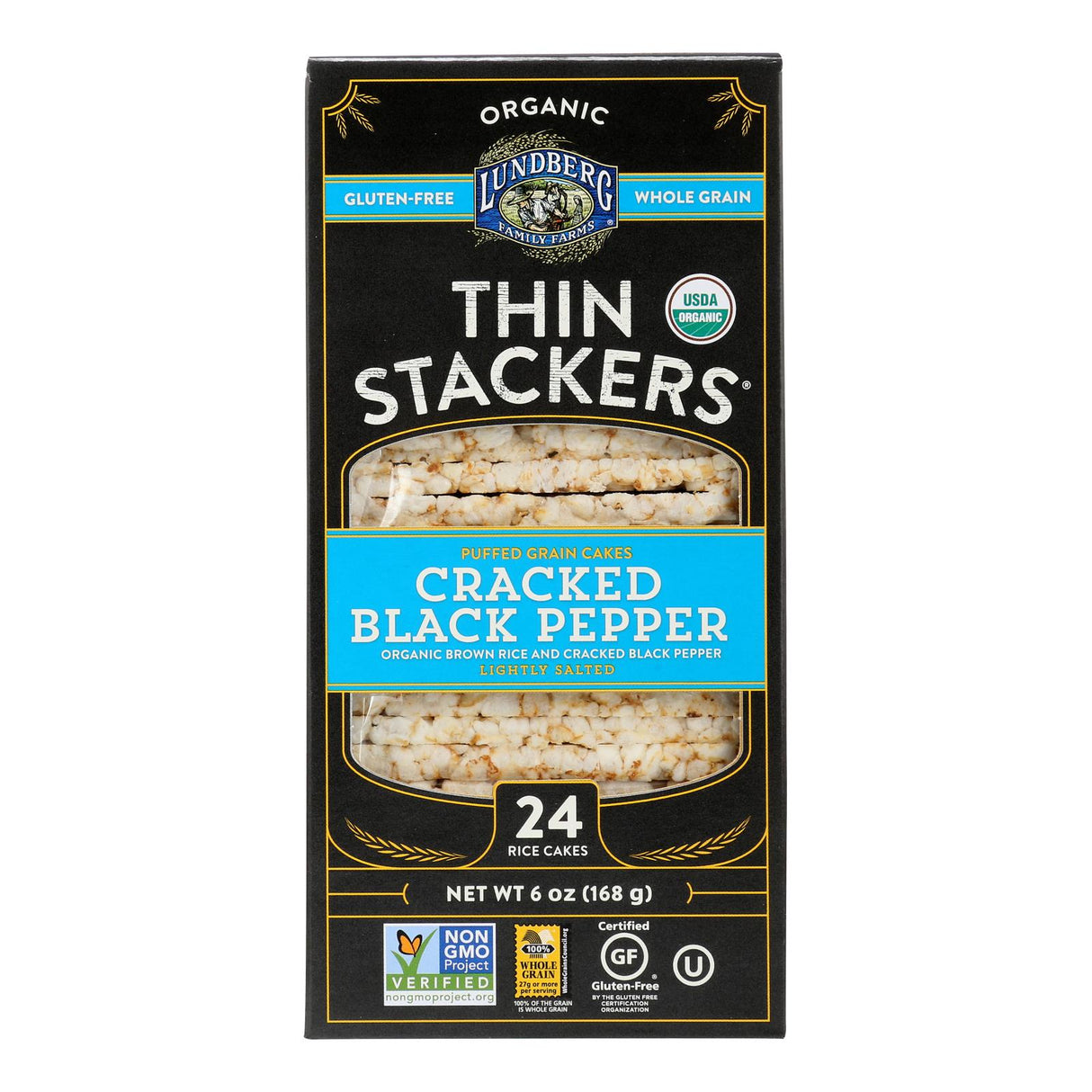 Rice Cakes, Cracked Black Pepper,6 - 6 OUNCE