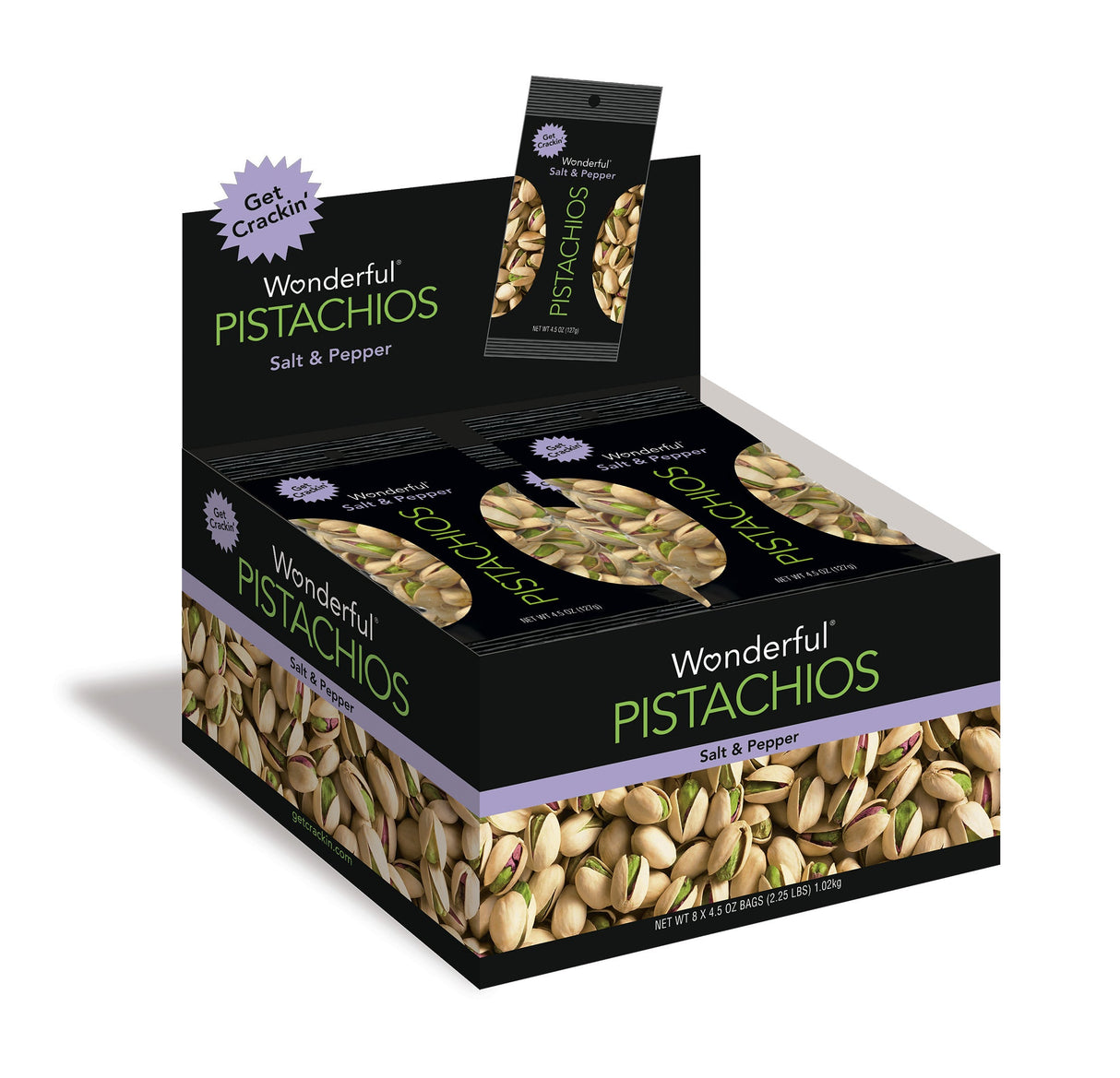 Pistachios, Salt & Pepper, In Shell, Single-Serve, 4.5 Ounce,3 - 8 COUNT