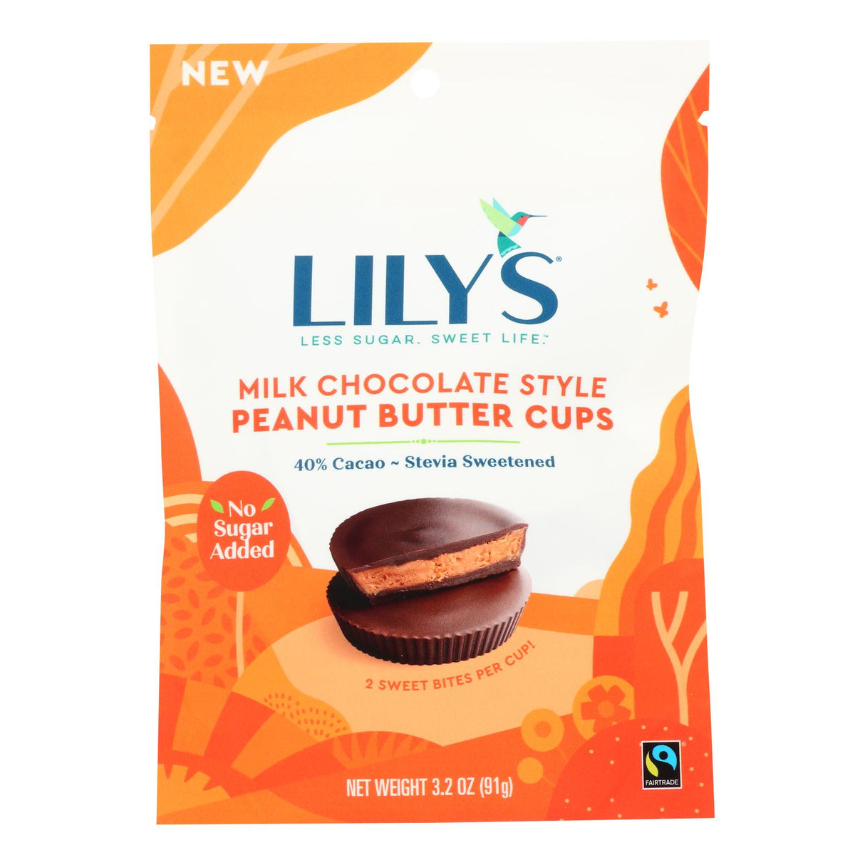 Candy, Milk Chocolate Peanut Butter Cup, Sweetened with Stevia,12 - 3.2 OUNCE