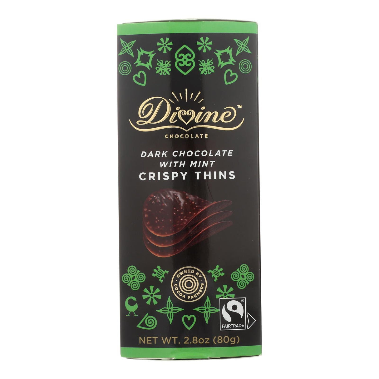 Candy, Crispy Thins, Dark Chocolate, with Mint,12 - 2.8 OUNCE
