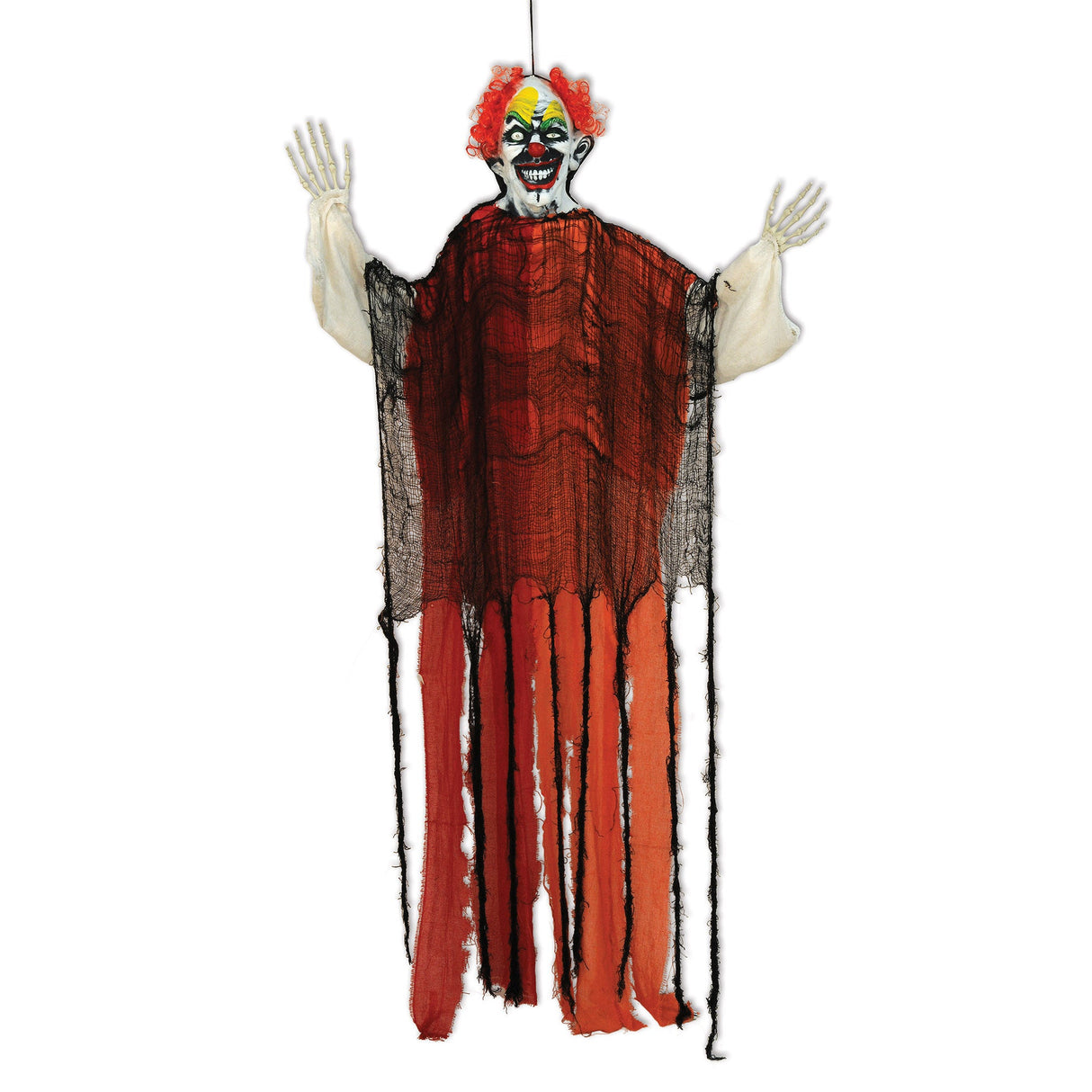 Decoration, Clown, Creepy Creature, Halloween, 75 Inch, with Flashing Eyes & Moveable Arms, Indoor,1 - 1 EACH