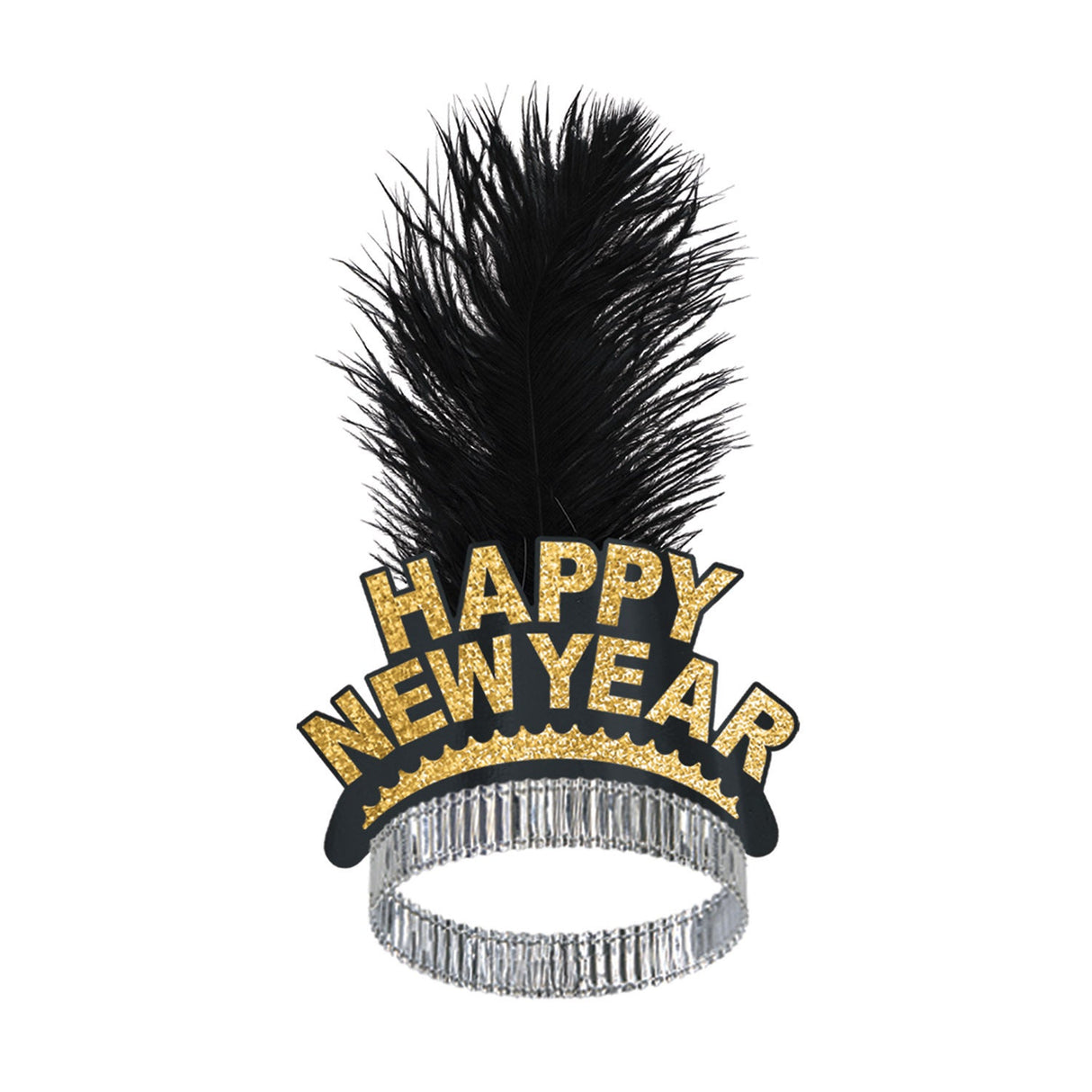 Hats, Tiara, Swing, Happy New Year, Black & Gold,1 - 50 COUNT