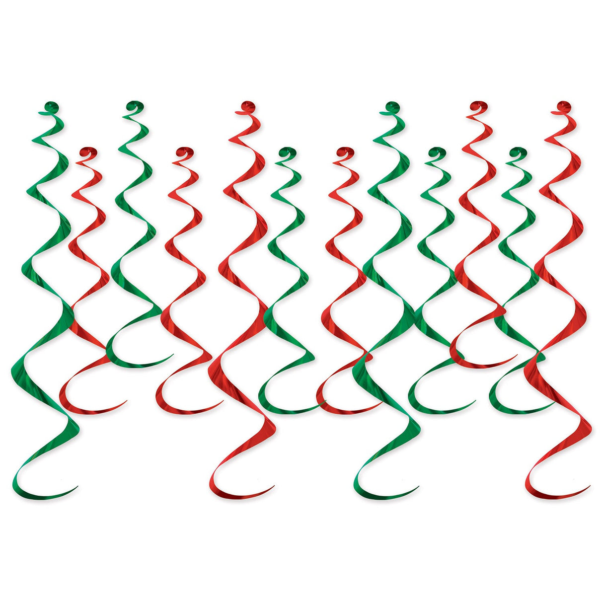 Decorations, Whirl, Red & Green, Assorted Size, Metallic,1 - 6 COUNT