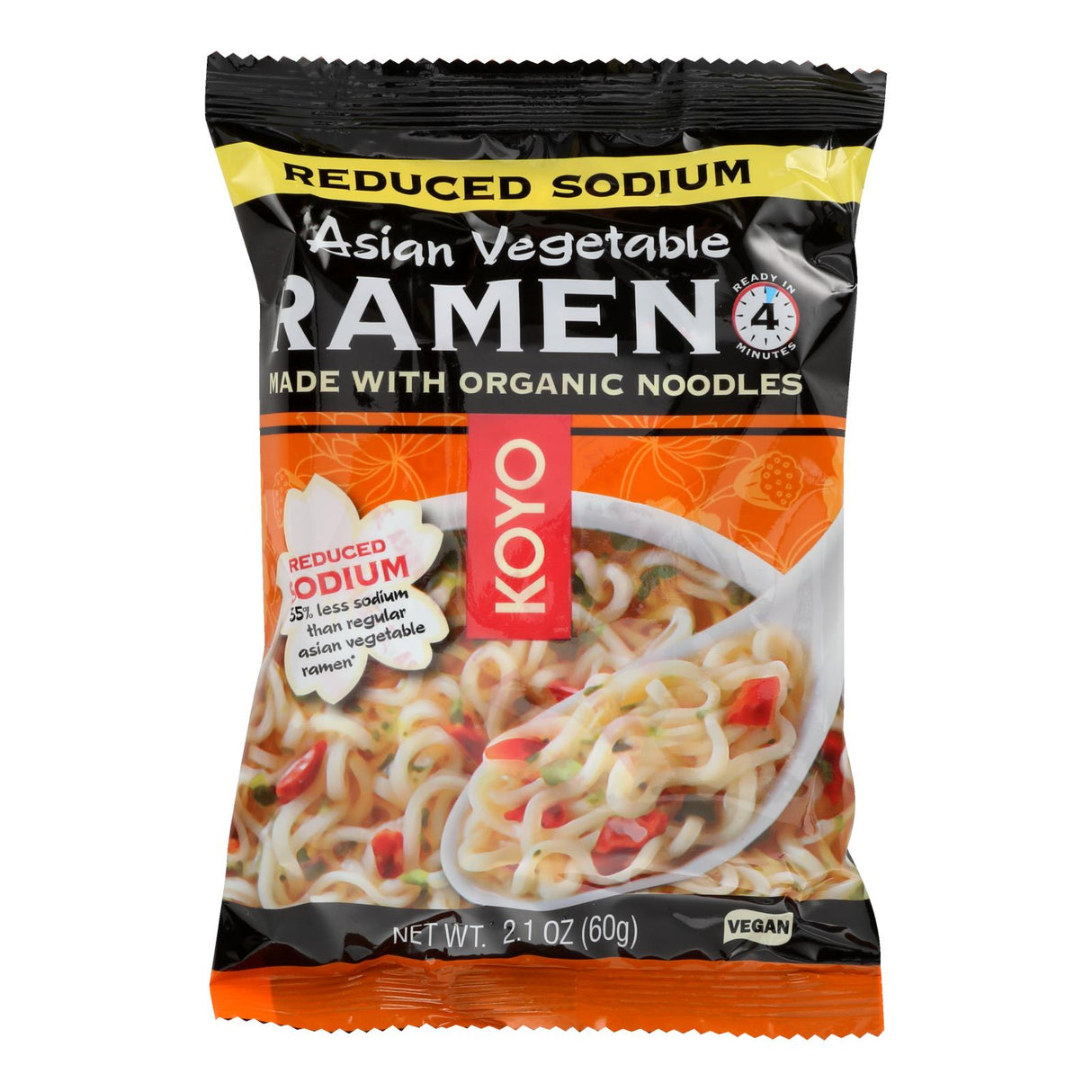 Noodles, Ramen, Asian Vegetable, Reduced Sodium,12 - 2.1 OUNCE