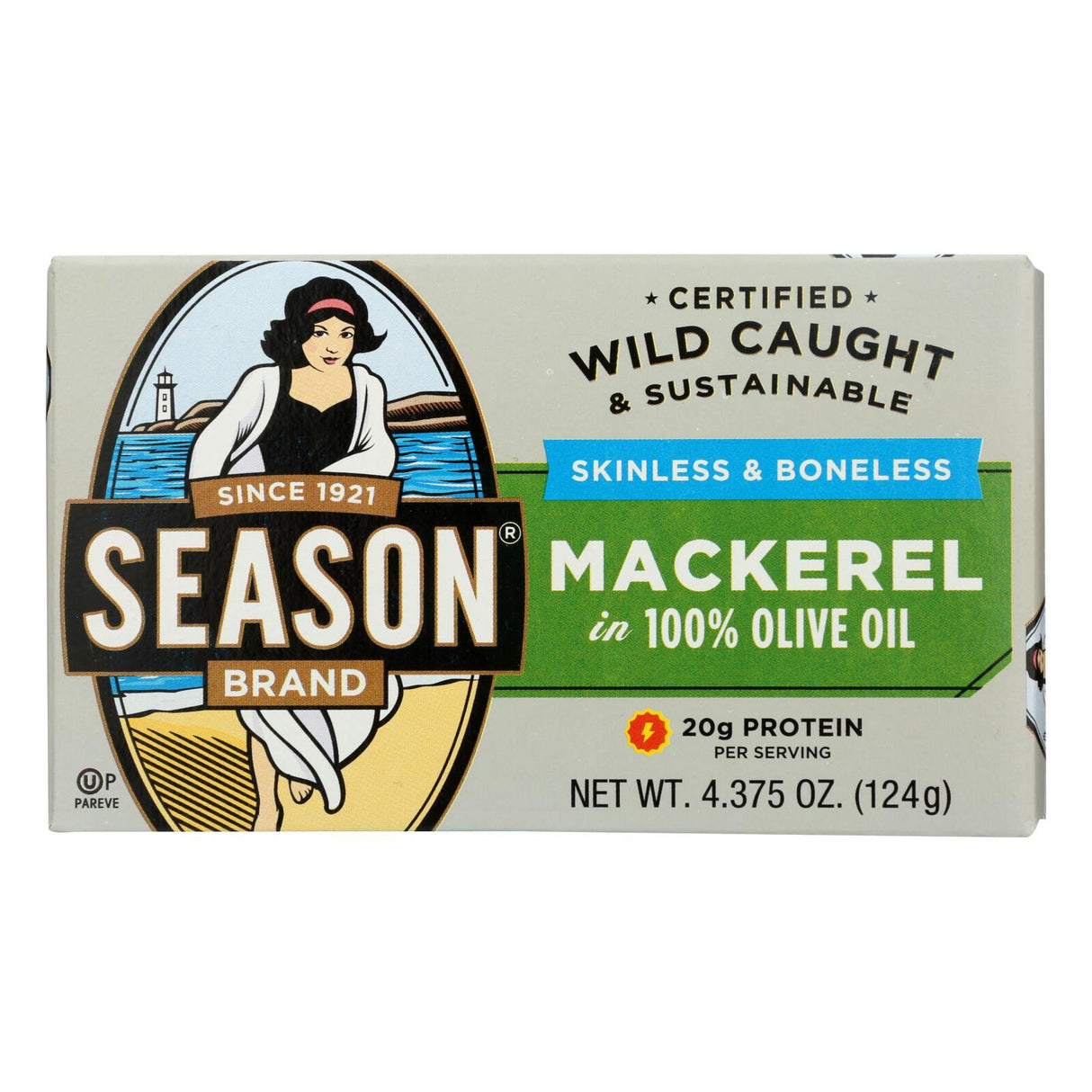 Mackerel Fillets, Wild, Skinless & Boneless in Olive Oil,12 - 4.38 OUNCE