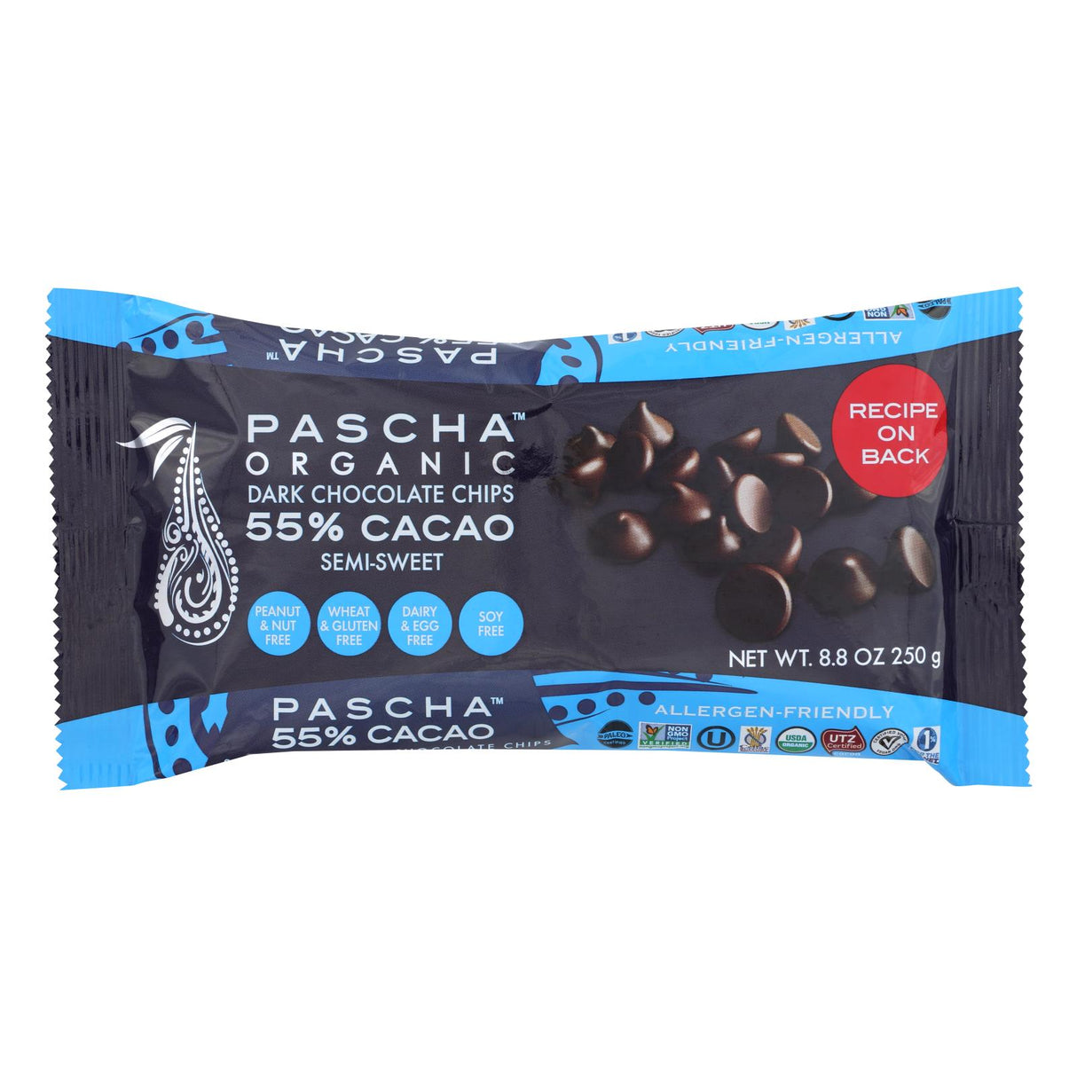 Chocolate, Semisweet, Chips, 55% Cacao,6 - 8.8 OUNCE