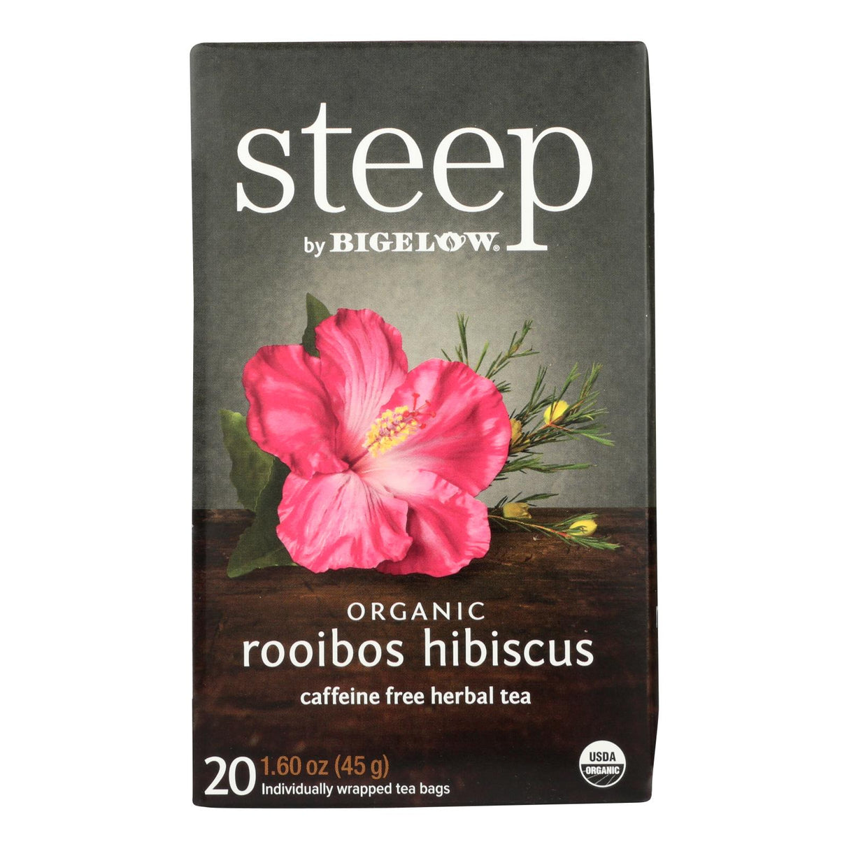 Tea, Rooibos Hibiscus, Decaffeinated, Individually Wrapped with String,6 - 20 COUNT