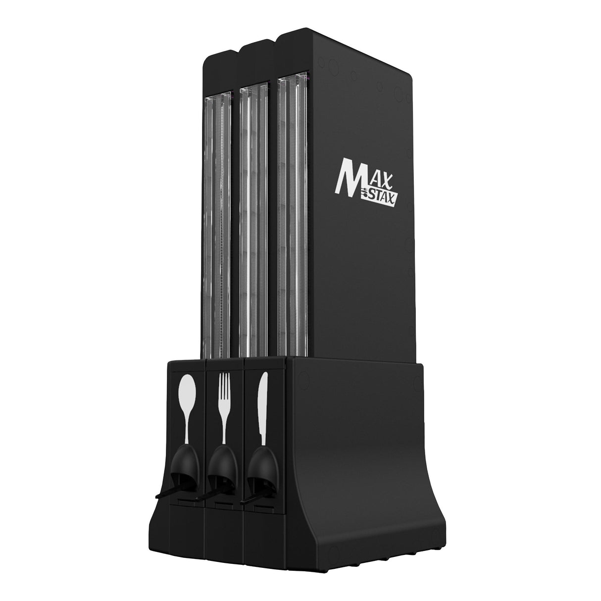 Cutlery Dispenser, Touchless, Black & Clear Plastic, Knife/Fork/Spoon, 10.13 x 10.25 x 24.25 Inch, Compatible with MAXSTAX Cutlery,1 - 1 EACH