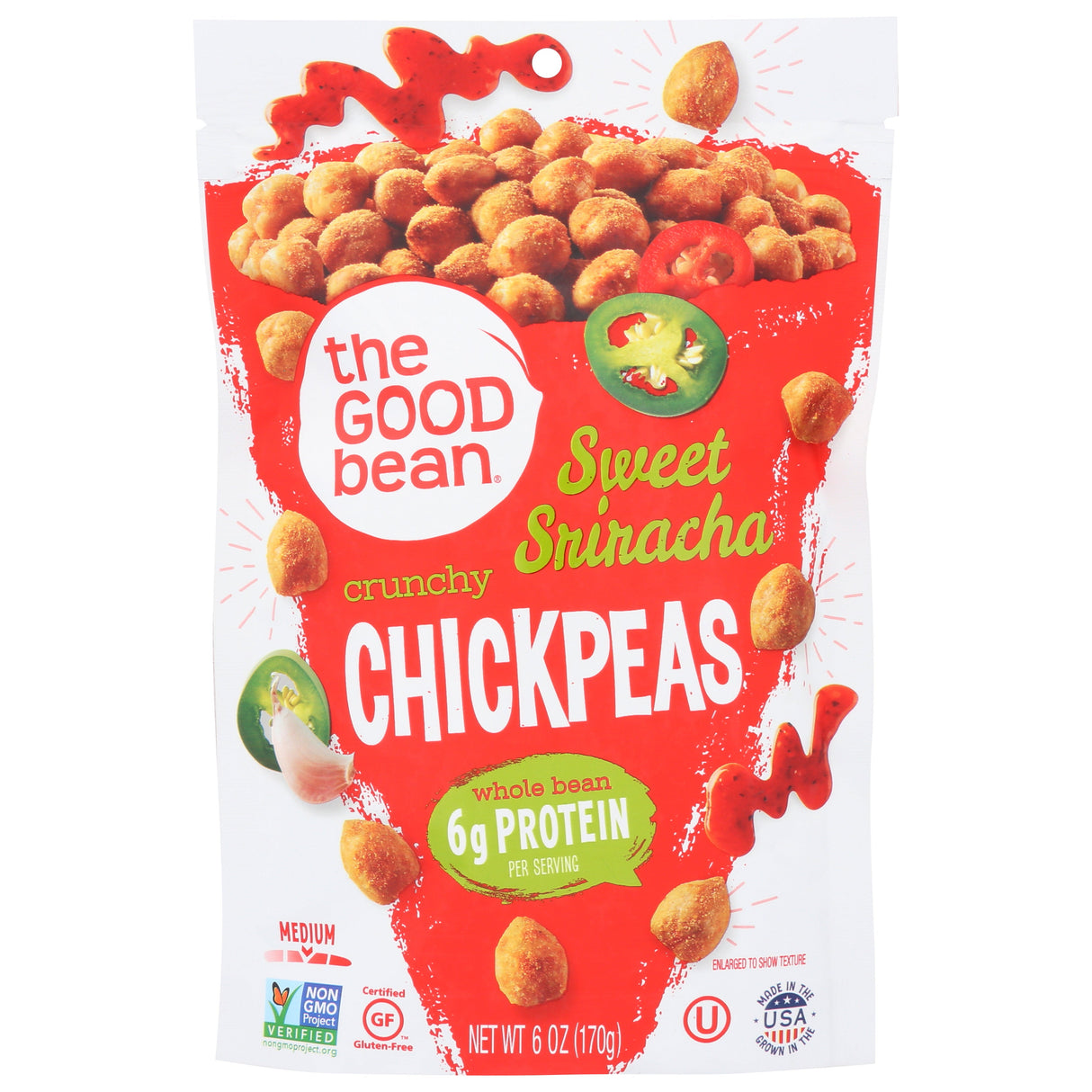 Snacks, Chickpea, Crunchy, Sweet Sriracha,6 - 6 OUNCE