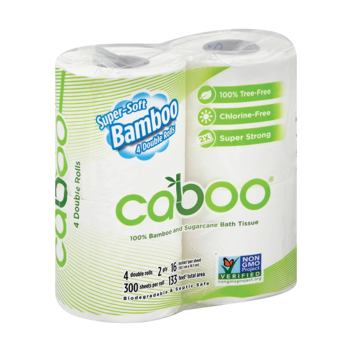 Bath Tissue, Double Roll, 2-Ply, White, Bamboo & Sugarcane,10 - 4 COUNT