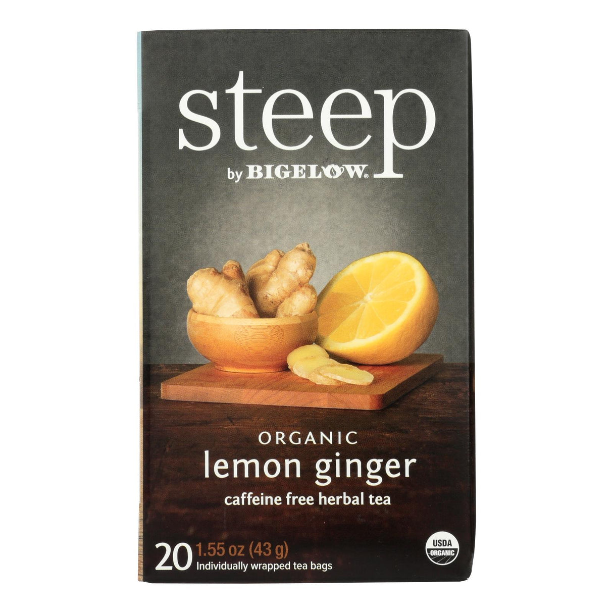 Tea, Lemon Ginger, Decaffeinated, Individually Wrapped with String,6 - 20 COUNT