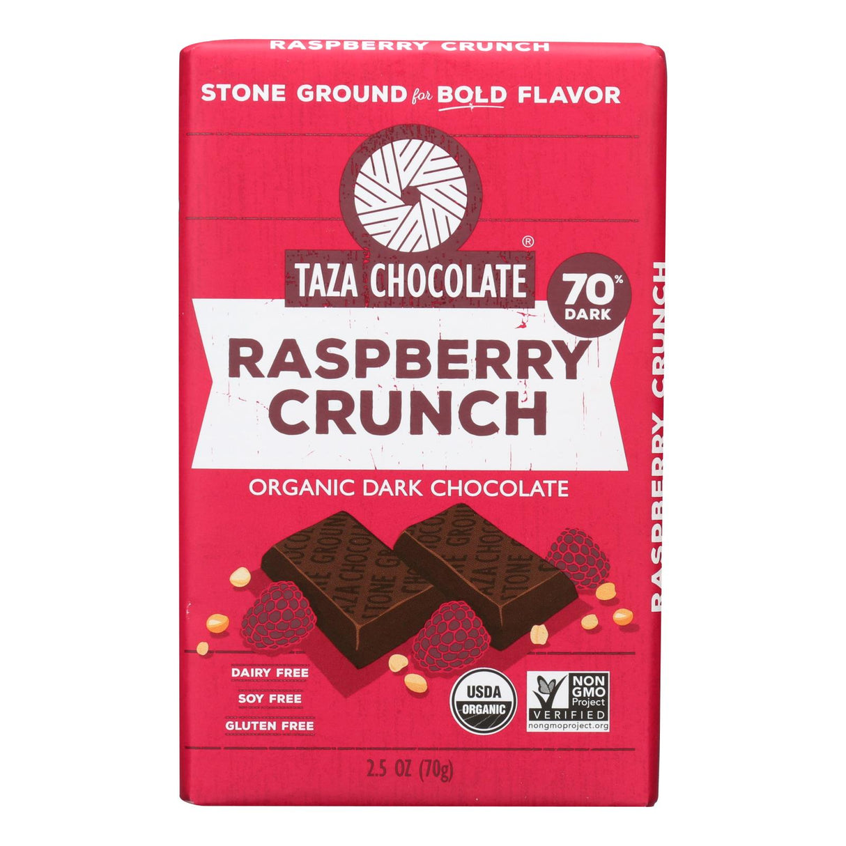 Candy Bars, Dark Chocolate, Raspberry Crunch,10 - 2.5 OUNCE
