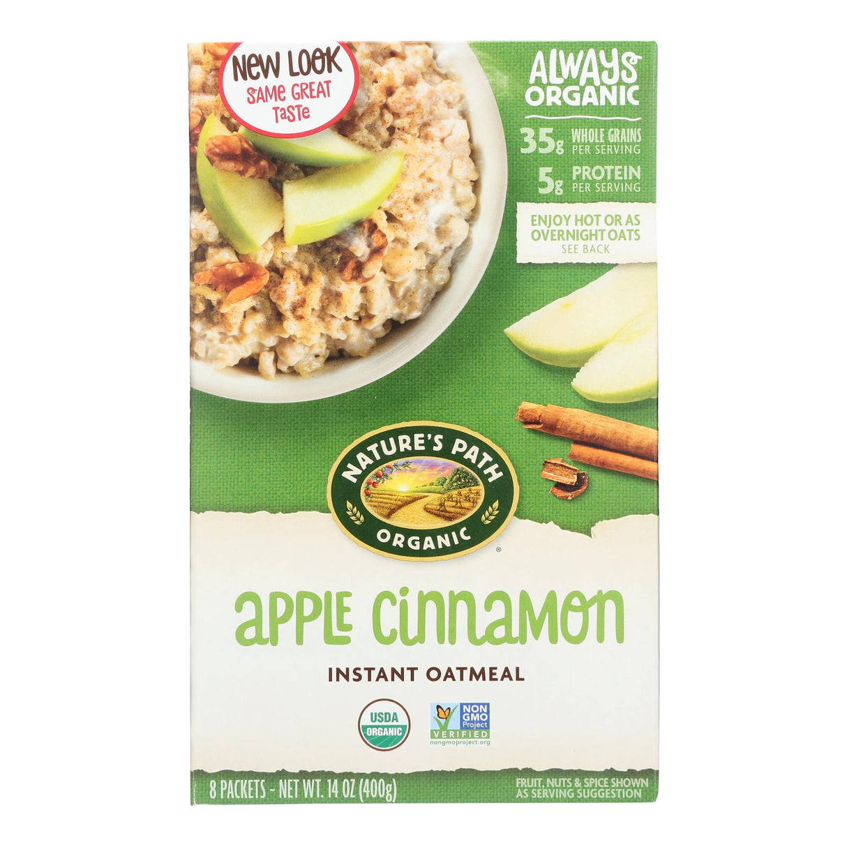 Oatmeal, Apple Cinnamon, Instant, Single-Serve Packets,6 - 14 OUNCE