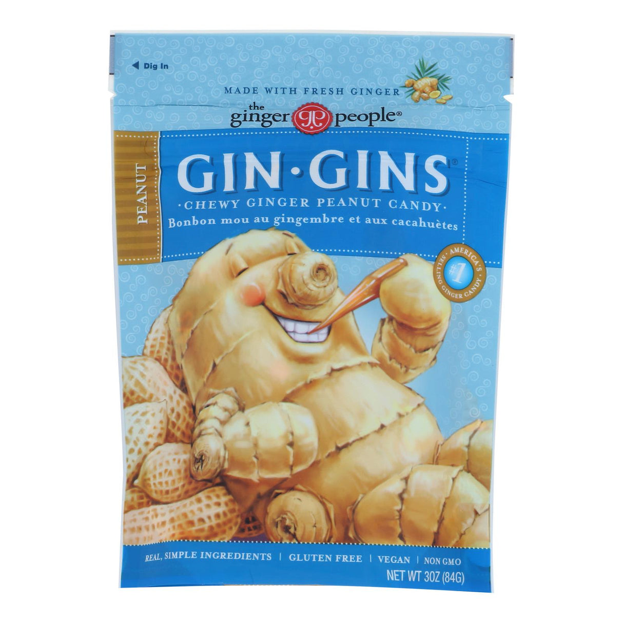 Candy, Ginger, Gin Gins, Peanut,12 - 3 OUNCE