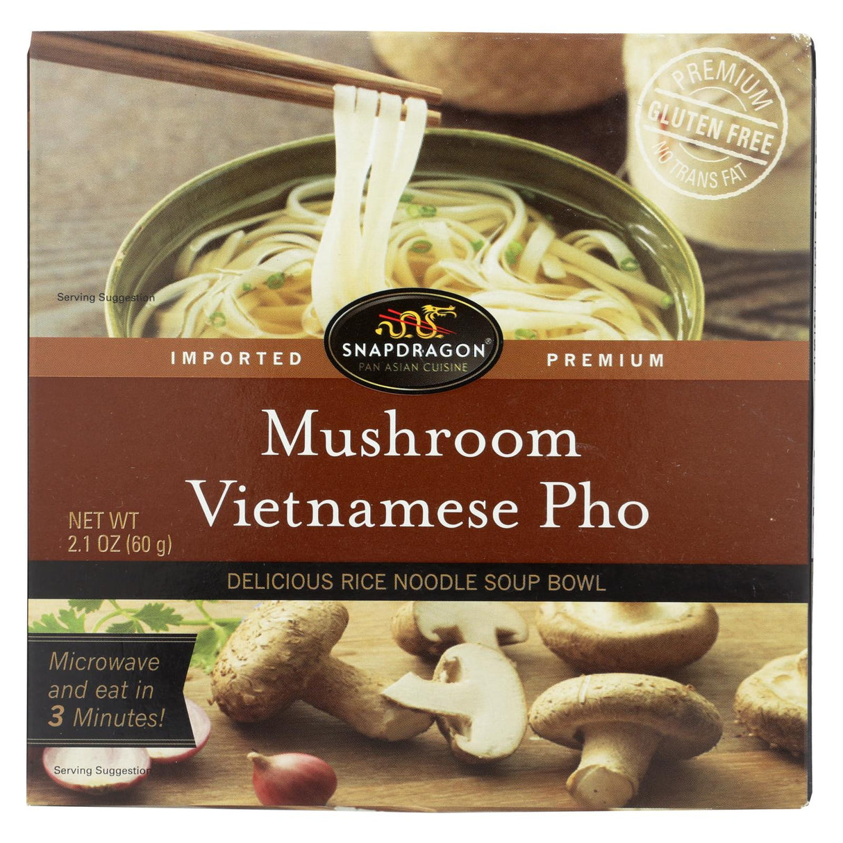 Soup Bowls, Rice Noodle, Mushroom Pho, Shelf-Serve,6 - 2.1 OUNCE