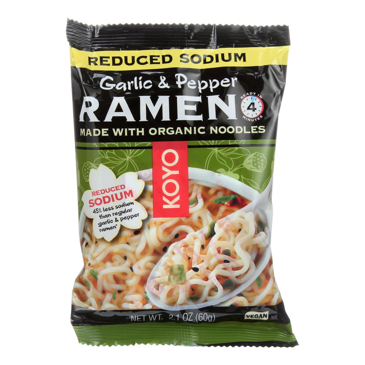 Noodles, Ramen, Garlic & Pepper, Reduced Sodium,12 - 2.1 OUNCE