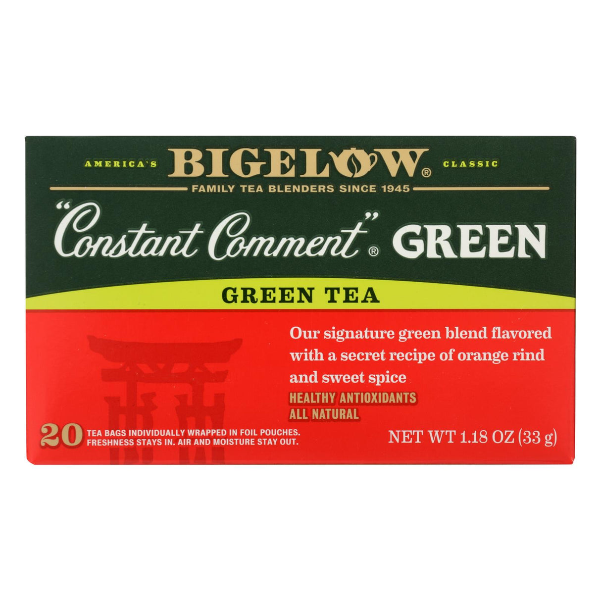 Tea, Green, Individually Wrapped with String,6 - 20 COUNT