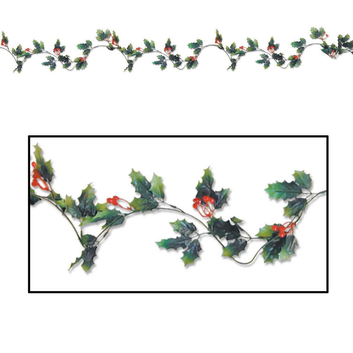 Garland, Holly & Berry, 6 Foot, Polyester,1 - 12 COUNT