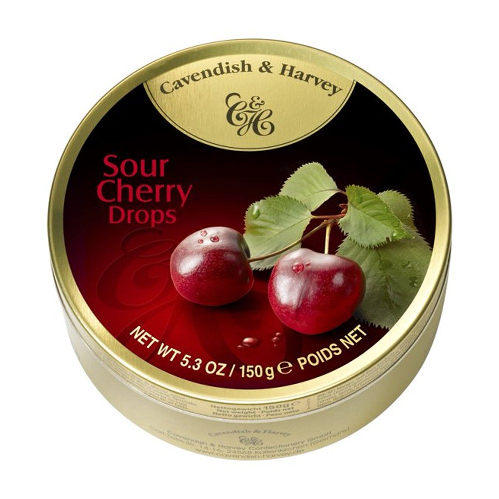 Hard Candy Drops, Sour Cherry, Tin,12 - 12 OUNCE
