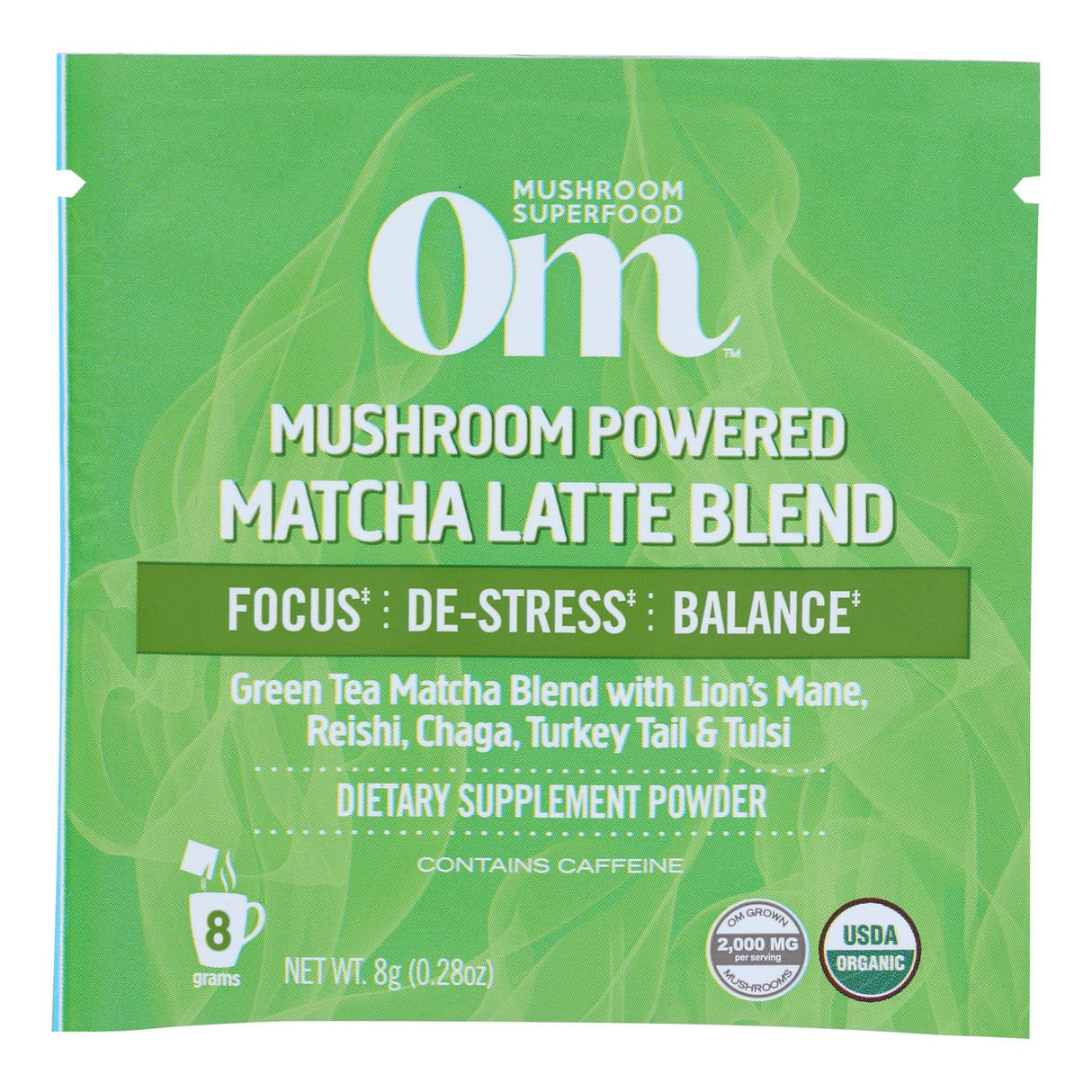 Drink Mix, Matcha Latte, Mushroom, Single-Serve,10 - 0.21 OUNCE