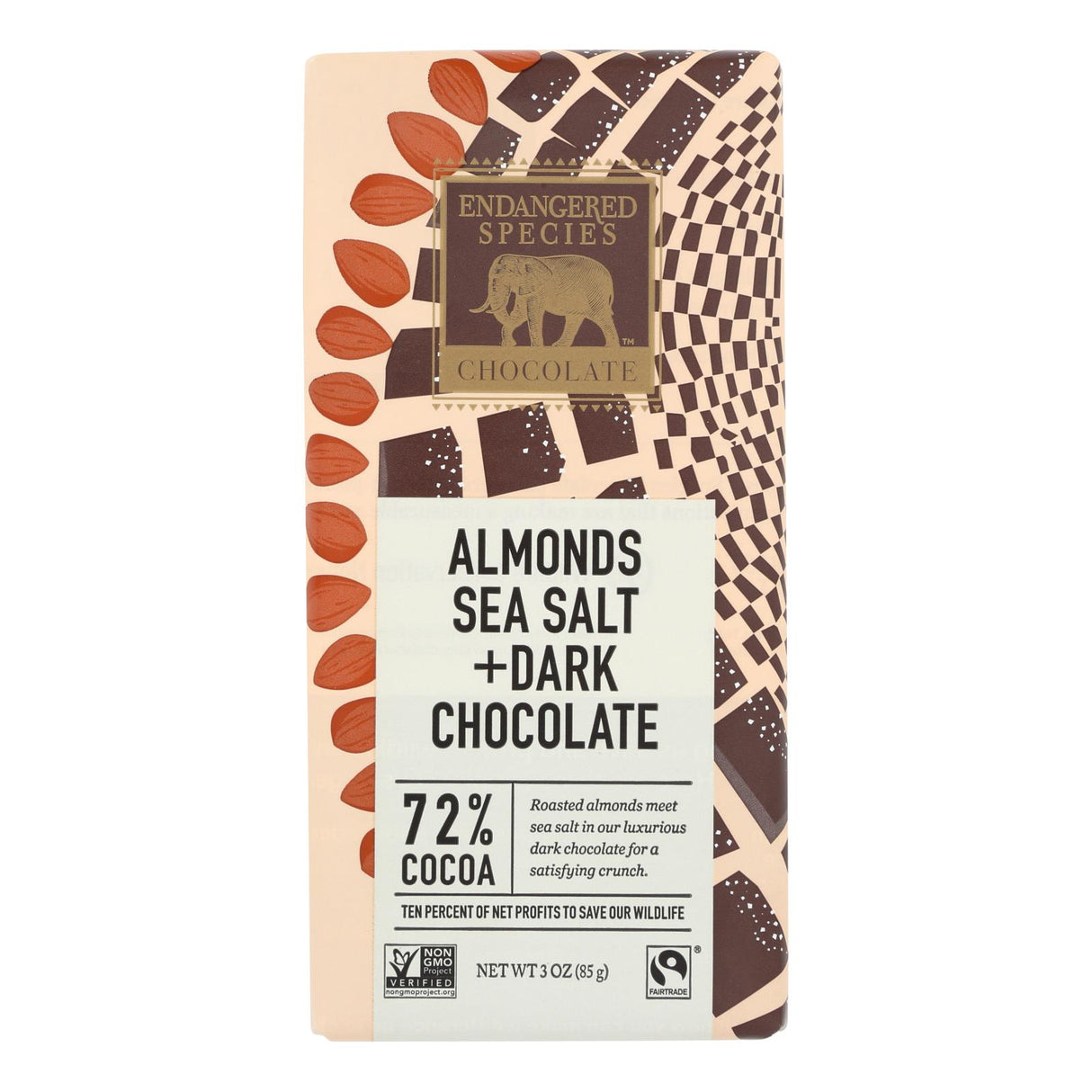 Candy Bars, Dark Chocolate, Owl, with Sea Salt & Almonds,12 - 3 OUNCE