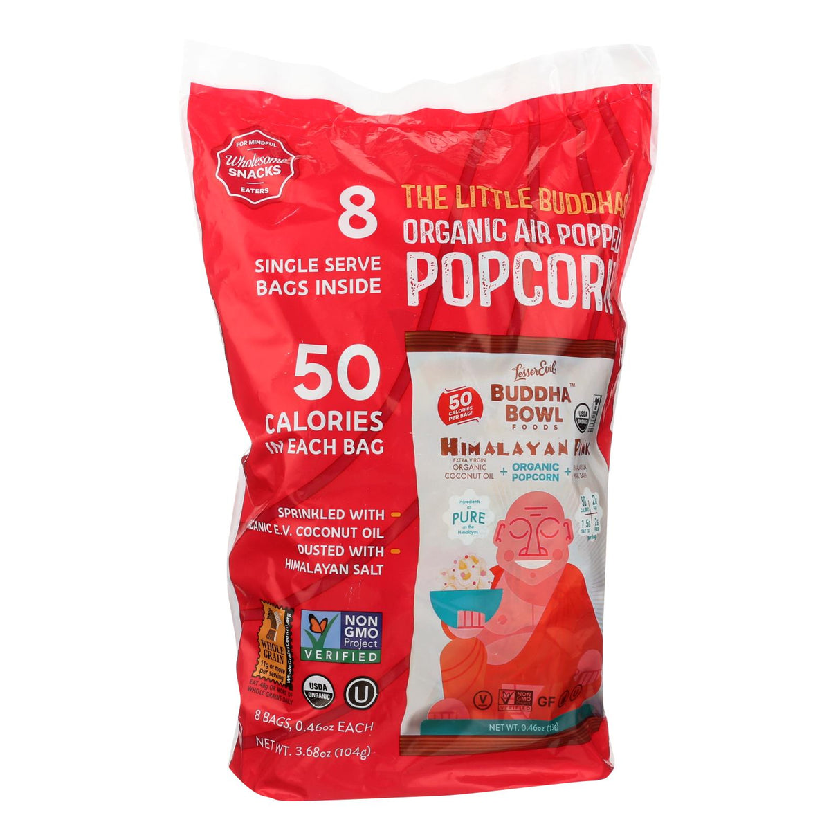 Popcorn, Ready-To-Eat, Himalayan Pink, Air Popped, Single-Serve, 0.46 Ounce,12 - 8 COUNT