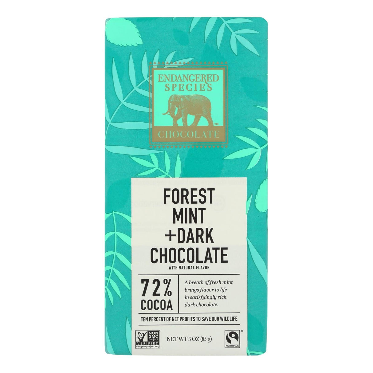 Candy Bars, Dark Chocolate, Rainforest, with Forest Mint,12 - 3 OUNCE