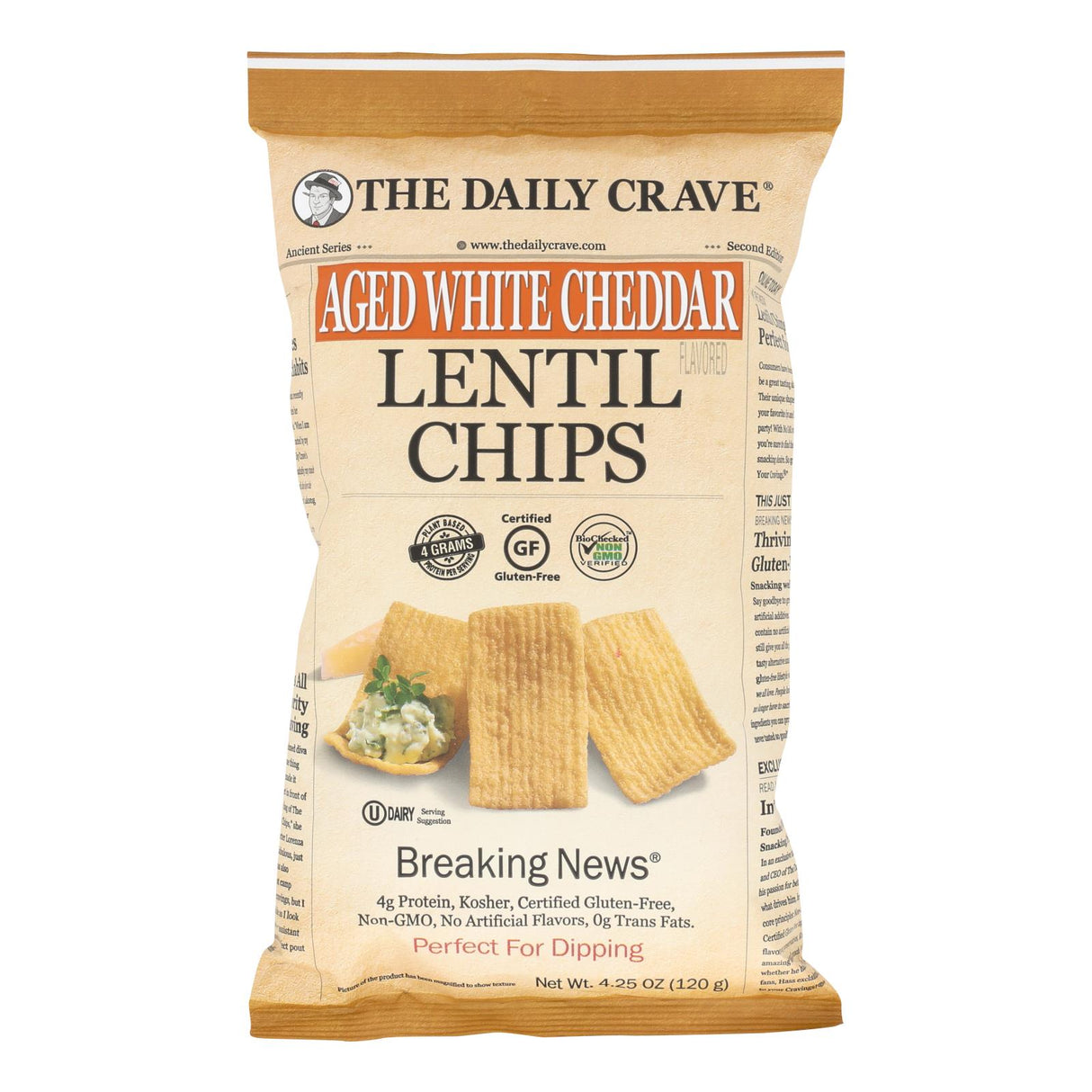 Chips, Lentil, Aged White Cheddar,8 - 4.25 OUNCE
