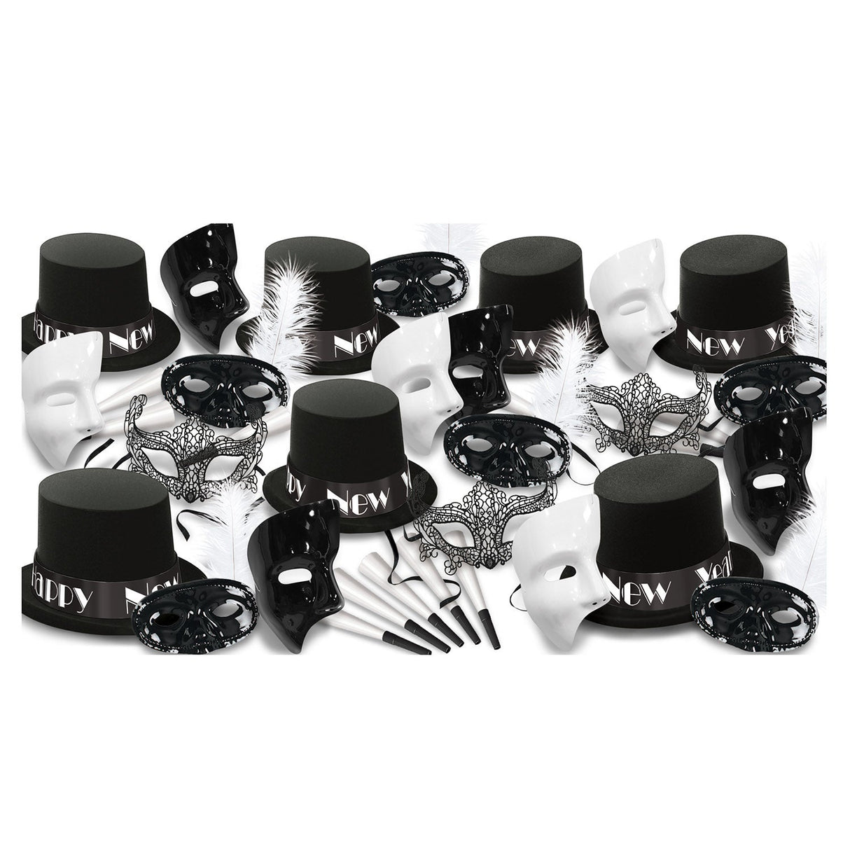Party Assortment, Masquerade, Happy New Year, with Hats/Masks/Horns, for 50,1 - 1 EACH