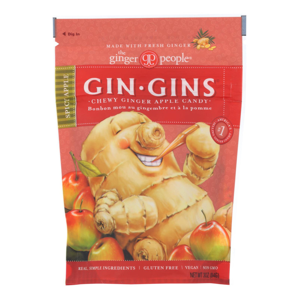 Candy, Ginger, Gin Gins, Spicy Apple,12 - 3 OUNCE