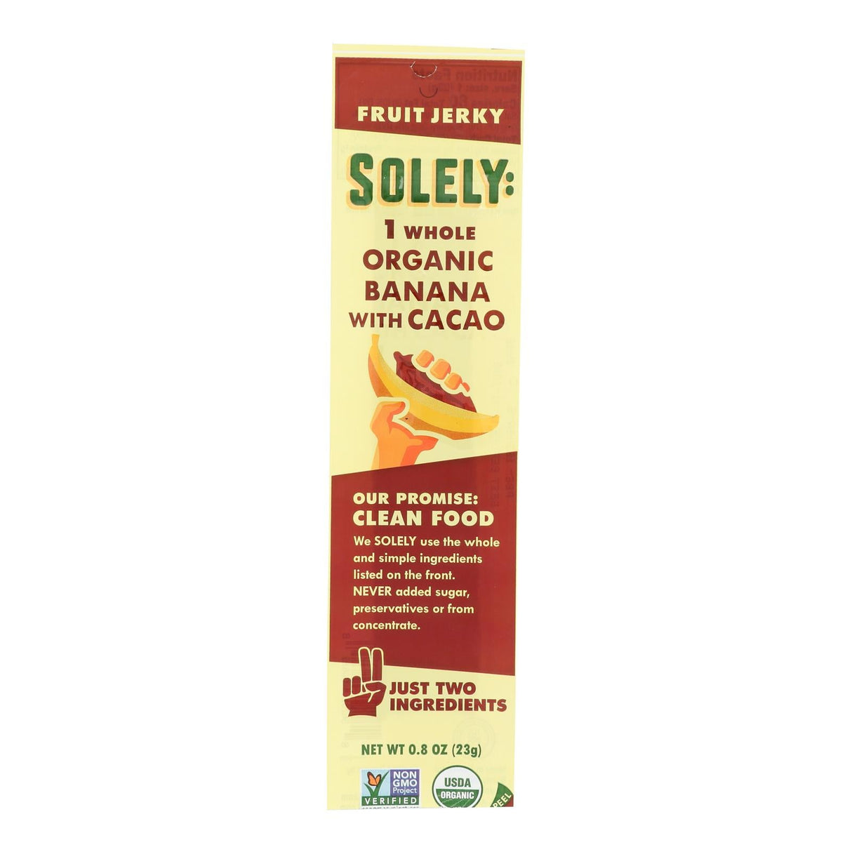 Fruit Jerky, Banana, with Cacao, Single-Serve,12 - 0.8 OUNCE
