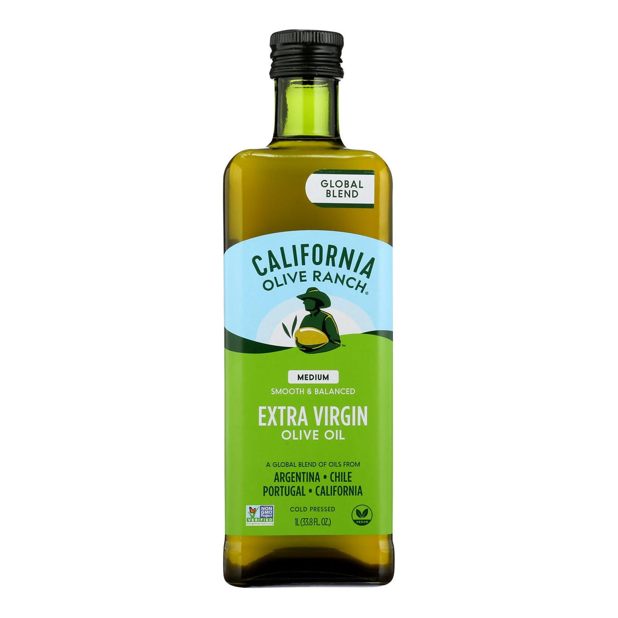 Olive Oil, Extra Virgin, Medium, Cold Pressed,6 - 33.8 FLUID