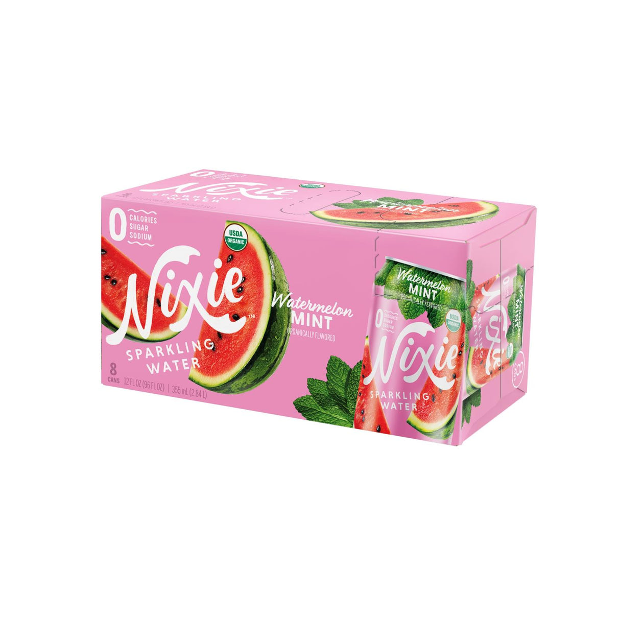 Water, Sparkling, Watermelon Mint, No Calorie, Can, 12 Fluid Ounce,3 - 8 COUNT